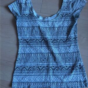 Garage Blue Fitted Cap Sleeve Tee